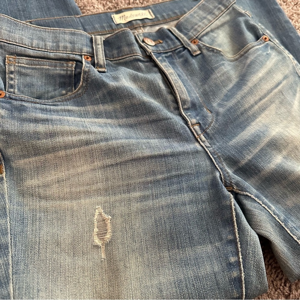 Madewell 9” High Riser Skinny Size 25 distressed ankle jeans - Picture 5 of 9